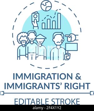 Immigration and immigrants right concept icon Stock Vector