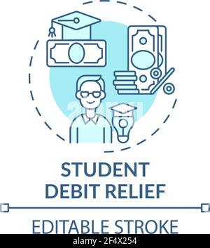 Student debt relief concept icon Stock Vector