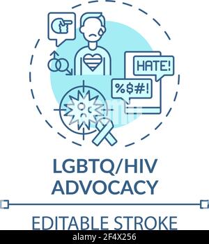 LGBTQ and HIV advocacy concept icon Stock Vector