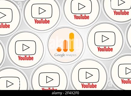 Youtube, Analytics Icon, 3d Render Photo Stock Photo