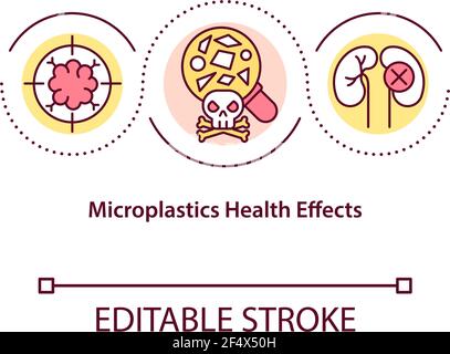 Microplastics health effects concept icon Stock Vector