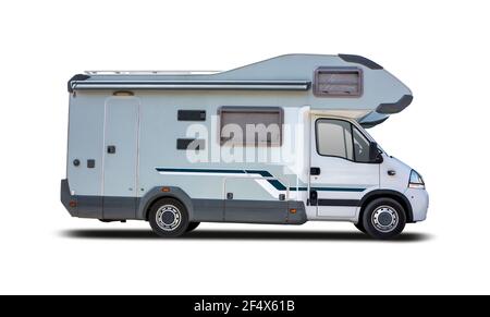 French motorhome isolated on white background Stock Photo