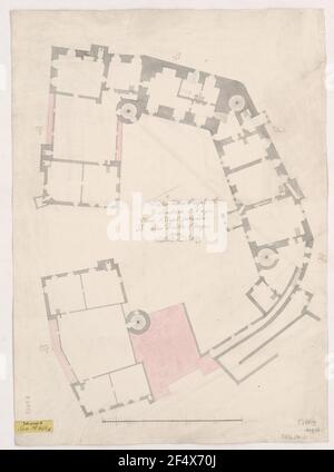 Colditz, castle. Floor plan 2nd and 3rd floor Stock Photo