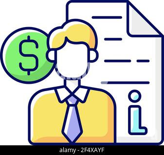Broker consultation RGB color icon Stock Vector