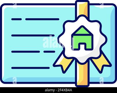 Broker's license RGB color icon Stock Vector