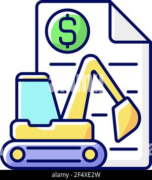 Equipment leasing broker RGB color icon Stock Vector