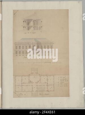 Castle, basic, elevation and cross section Stock Photo - Alamy
