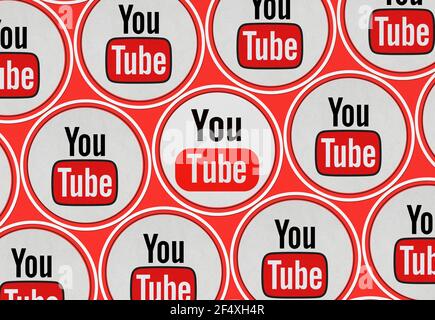 Youtube, Youtube Icon, 3d Render Photo Stock Photo