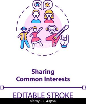 Sharing common interests with partner concept icon. Stock Vector