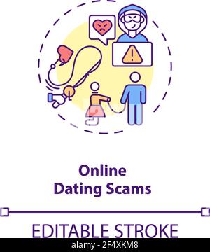 Online dating scams concept icon. Stock Vector