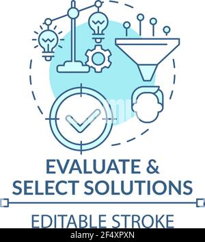 Evaluate and select solutions concept icon Stock Vector Image & Art - Alamy