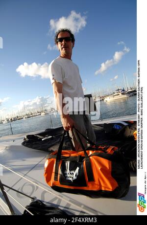 SAILING - ARCACHON HAVEN (FRA) - 07/08/2007 - PHOTO : OLIVIER GAUTHIER / SAFRAN / DPPI LAUNCHEMENT OPEN 60 SAFRAN / SKIPPER : MARC GUILLEMOT (FRA) Stock Photo