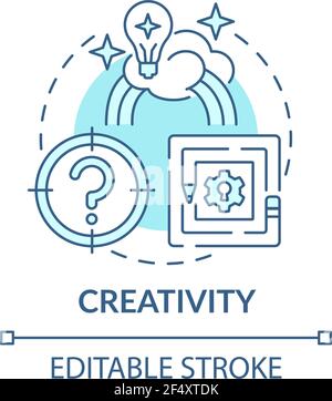Creativity blue concept icon Stock Vector