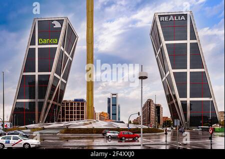 KIO Towers, gateway to Europe in Madrid in Espana Stock Photo