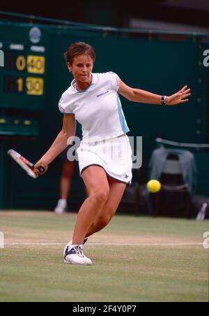 Russian tennis player Lina Krasnoroutskaya, Wimbledon, UK 2001 Stock Photo