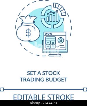Setting stock trading budget concept icon Stock Vector