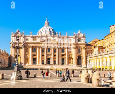 St. Peter's Basilica in Rome at the Vatican in Lazio, Italy Stock Photo