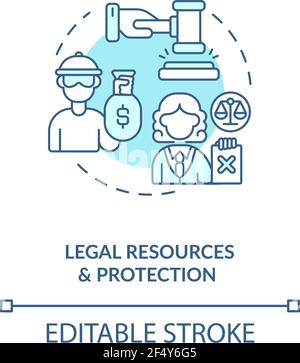 Legal resources and protection concept icon Stock Vector