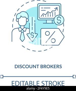 Discount brokers concept icon Stock Vector