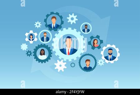 Vector of a network of connected business people Stock Vector