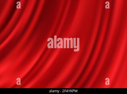Luxurious fabric red background Silk drapery background Stock Vector