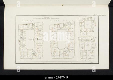 Residential house, ideal typical designs, floor plans Stock Photo