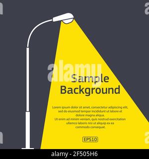 Street lighting pole with sample text Stock Vector
