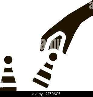 Chess Game Battle Icon Vector Glyph Illustration Stock Vector