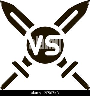 Sword Battle Icon Vector Glyph Illustration Stock Vector