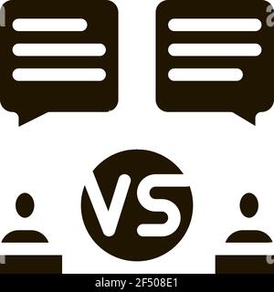 Discussion Battle Icon Vector Glyph Illustration Stock Vector