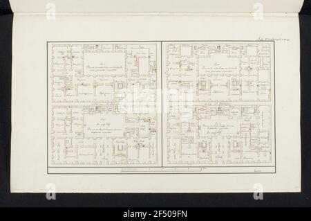 Residential house, ideal typical designs, floor plans Stock Photo