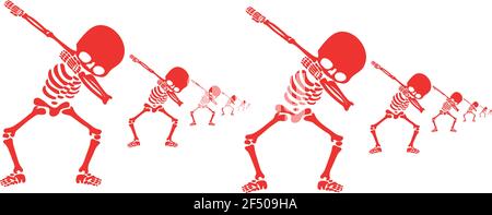 Skeleton dab, A group of skeletons dabbing Stock Vector