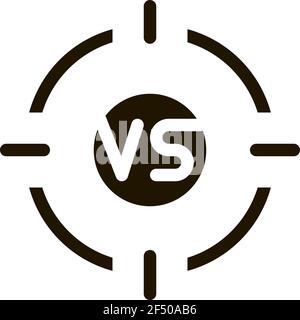 Vs Target Icon Vector Glyph Illustration Stock Vector