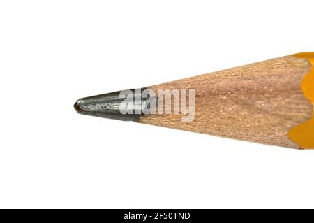 Macro photo of used pencil lead on a white isolated background Stock Photo