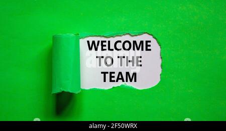 Welcome to the team symbol. Words 'Welcome to the team' appearing ...