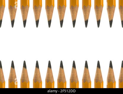 Frame and border made of pencils, close up photo Stock Photo
