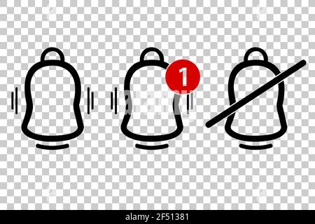 Vector Outline, Icon or Logo, Bell, Ring, alert, notification, Isolated ...