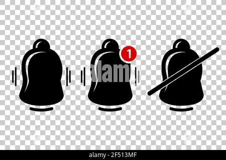 Vector Silhouette, Icon or Logo, Bell, Ring, alert, notification Stock Vector