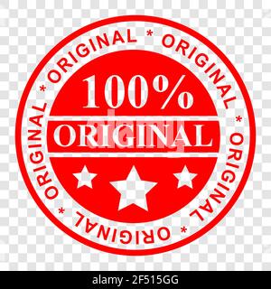 Vector Red Rust Clean Circle Rubber Stamp, 100% Original, at transparent effect background Stock Vector