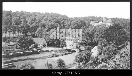 Lengefeld. Castle Rauenstein, Freiberger Straße Stock Photo