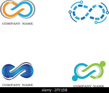 Infinity logo template vector icon illustration design Stock Vector
