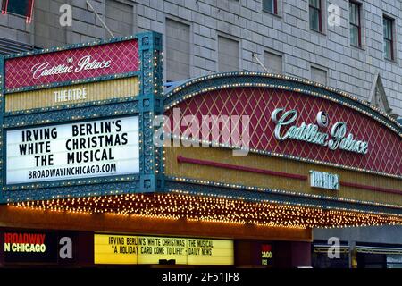 Chicago, Illinois, USA. The Cadillac Palace Theatre in Chicago's Loop. Stock Photo