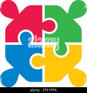 Puzzle logo template vector icon illustration design Stock Vector