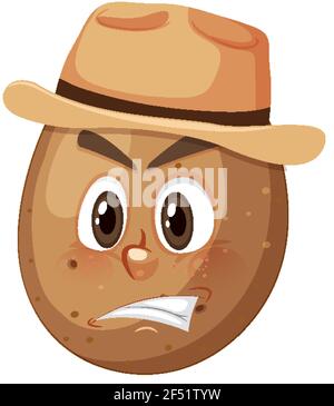 Potato Rage Face angry face of potato cartoon character style Stock Vector Image & Art ...