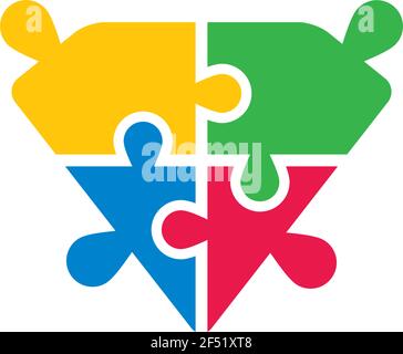 Puzzle logo template vector icon illustration design Stock Vector
