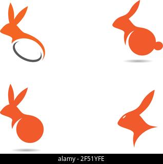 Rabbit Logo template vector icon illustration design Stock Vector