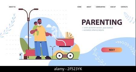 father walking outdoor with little baby son fatherhood parenting concept dad spending time with his kid Stock Vector