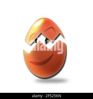 Funny egg isolated on white background Stock Photo