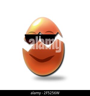 Funny egg with sunglasses Stock Photo