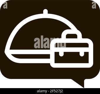 business lunch icon Vector Glyph Illustration Stock Vector